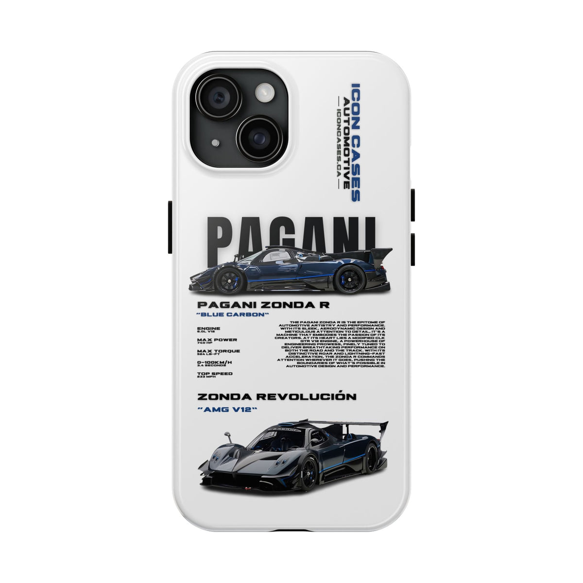 Pagani Zonda R White Premium Tough Shining Phone Case (Double Layer) Available For All iPhone Models