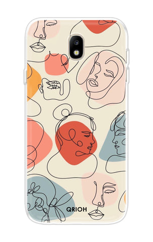 Abstract Faces Soft Cover for Samsung J7 Pro