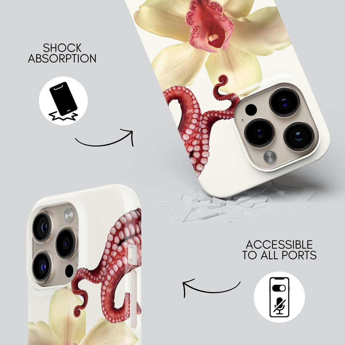 Orchid Vanilla Premium Tough Shining Phone Case (Double Layer) Available For All iPhone Models