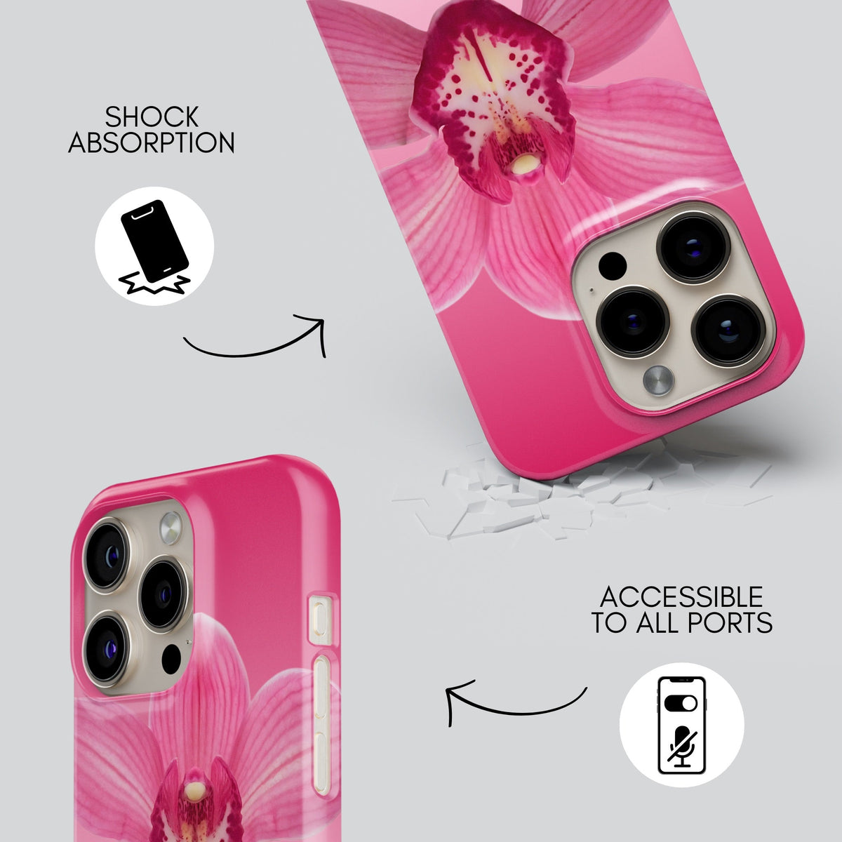 Orchid Fresa Premium Tough Shining Phone Case (Double Layer) Available For All iPhone Models