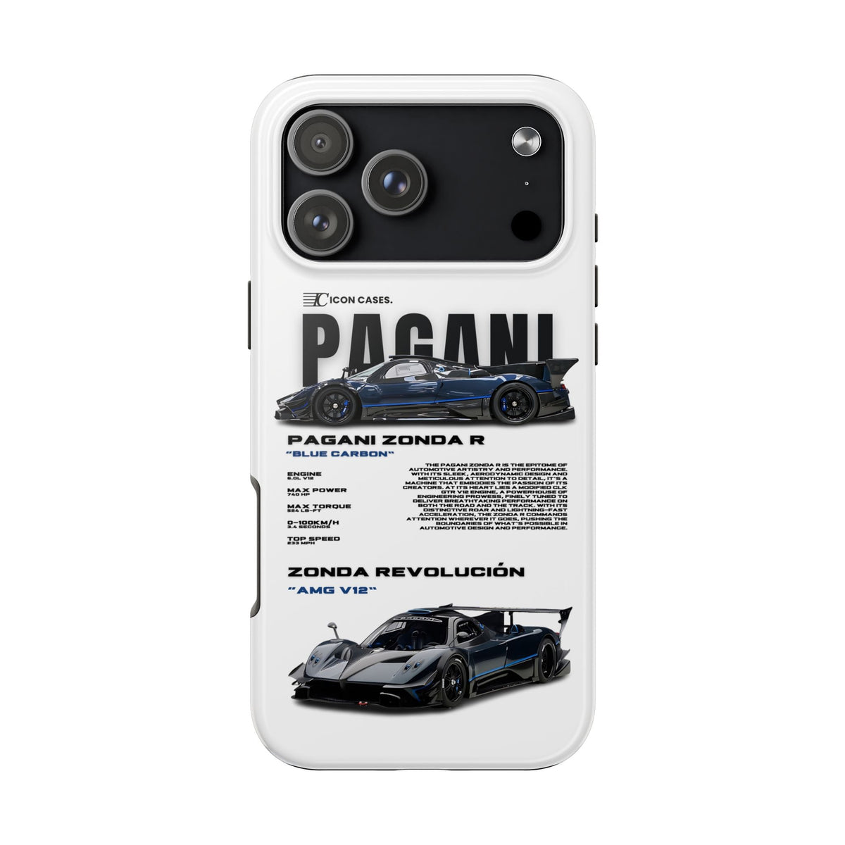 Pagani Zonda R White Premium Tough Shining Phone Case (Double Layer) Available For All iPhone Models