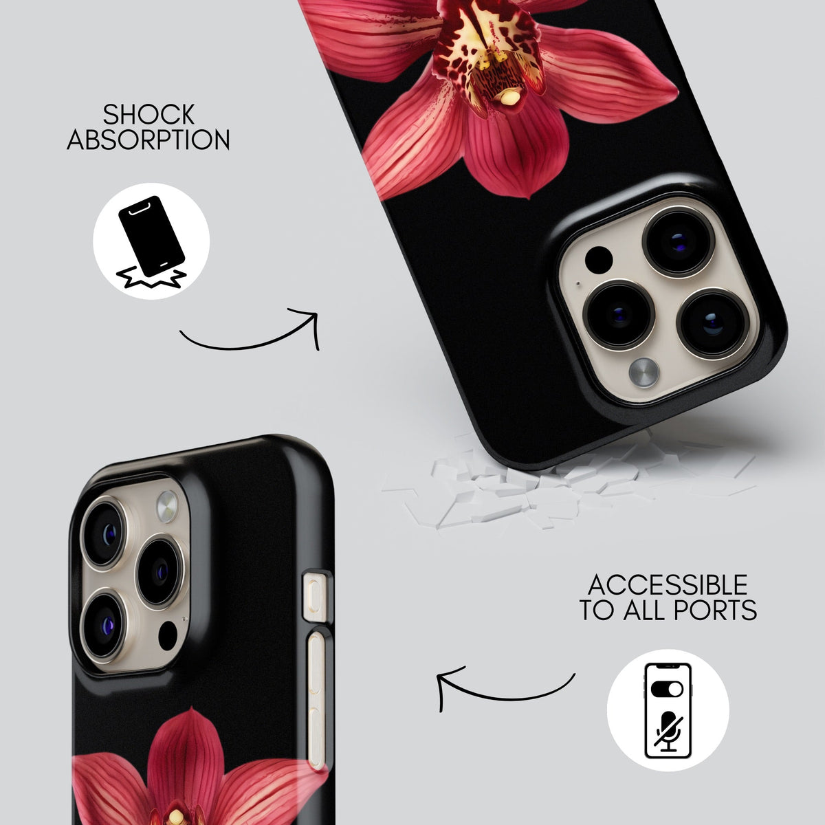 Orchid Wine Premium Tough Shining Phone Case (Double Layer) Available For All iPhone Models