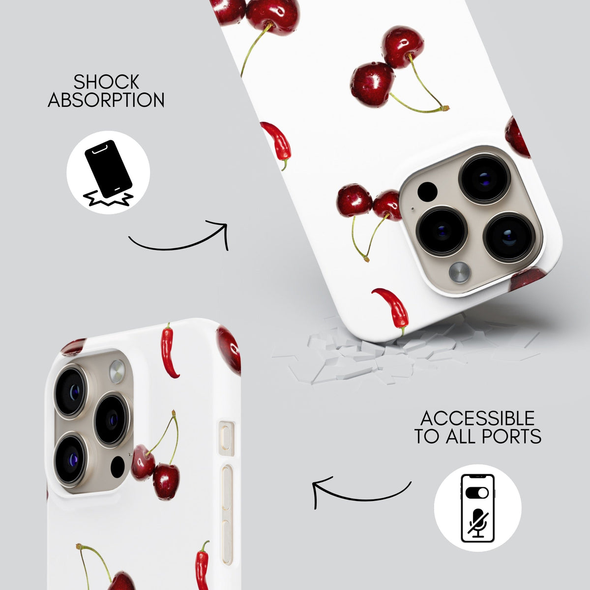 Cherry Spice Premium Tough Shining Phone Case (Double Layer) Available For All iPhone Models