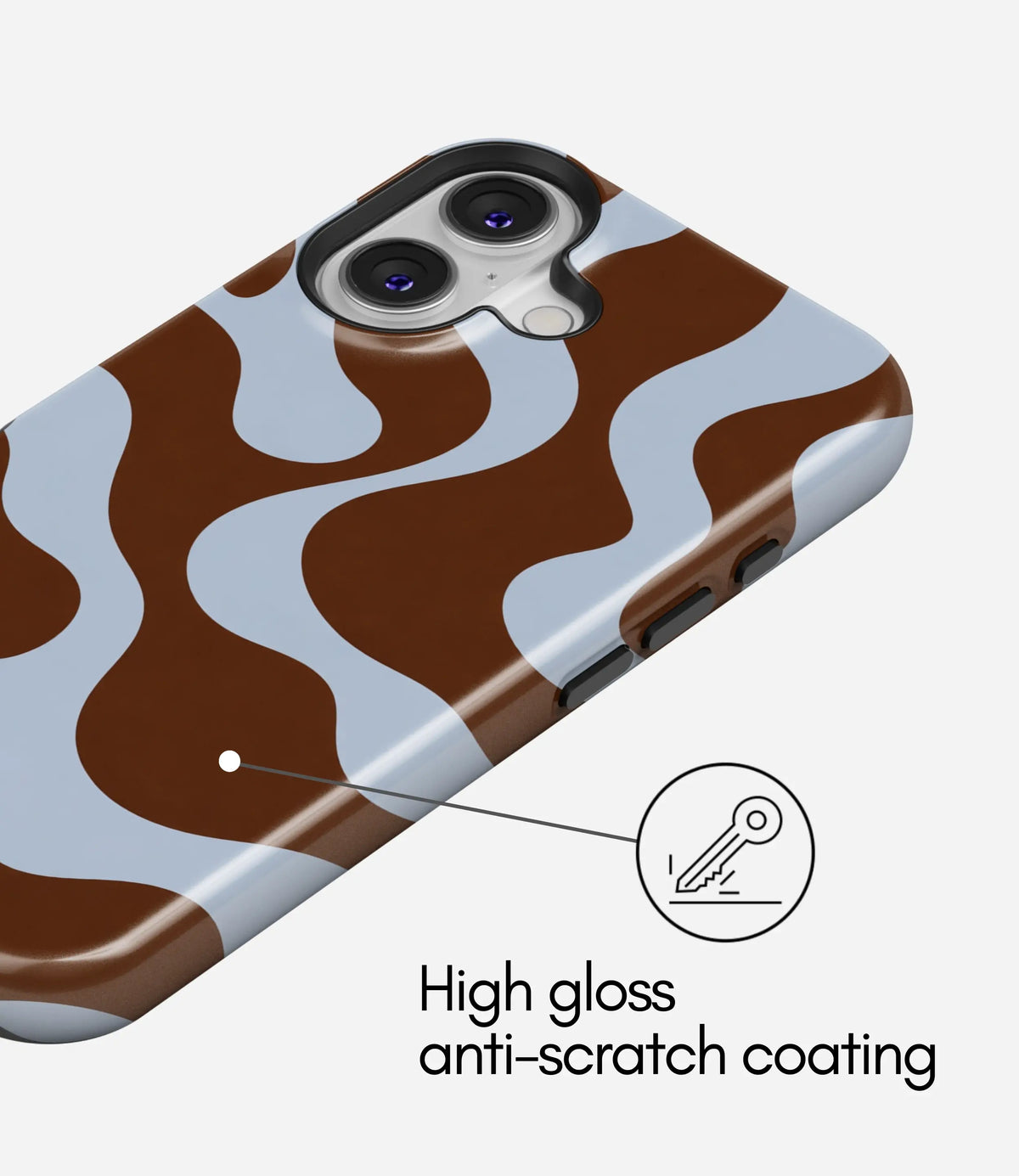 Mocha Melt Waves Premium Tough Shining Phone Case (Double Layer) Available For All iPhone Models