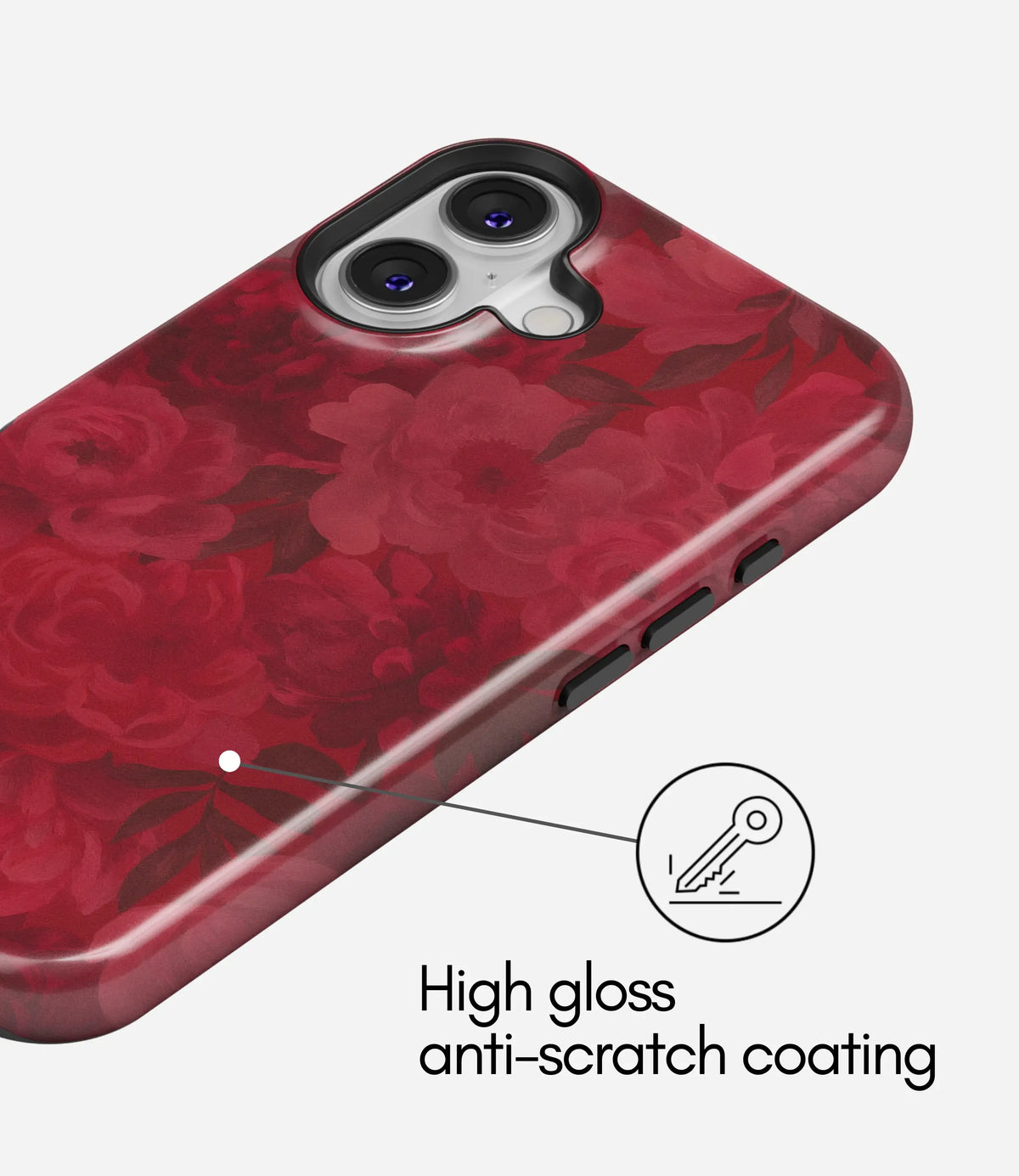 Crimson Bloom Premium Tough Shining Phone Case (Double Layer) Available For All iPhone Models