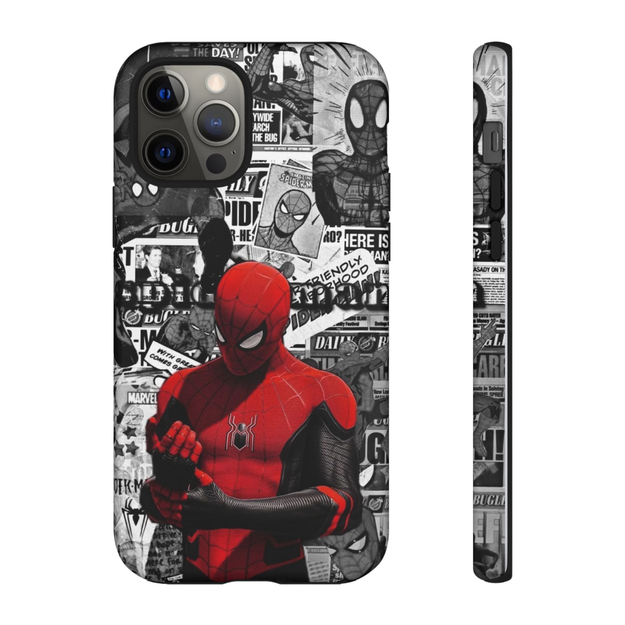 Red Mask Collage Premium Tough Shining Phone Case (Double Layer) Available For All iPhone Models
