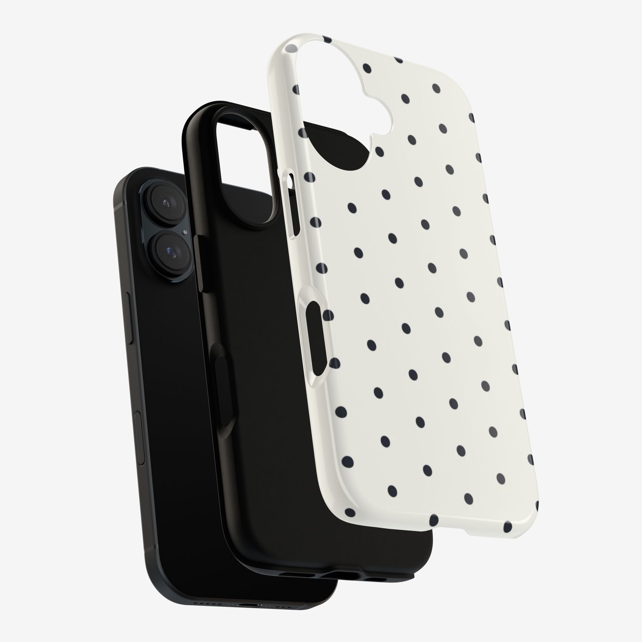 White Polka Dots Tough Case  Available For All iPhone Models