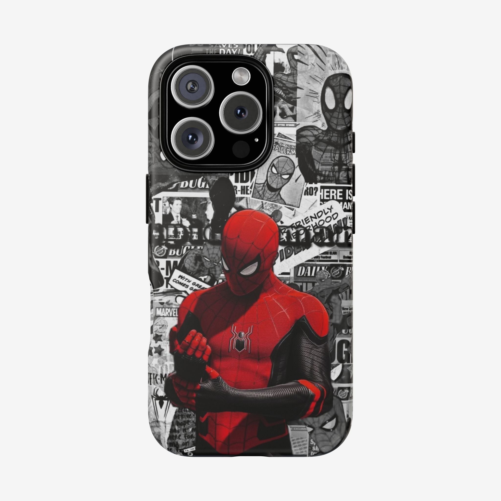 Red Mask Collage Premium Tough Shining Phone Case (Double Layer) Available For All iPhone Models