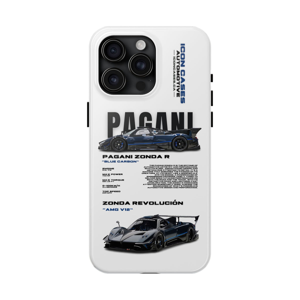 Pagani Zonda R White Premium Tough Shining Phone Case (Double Layer) Available For All iPhone Models