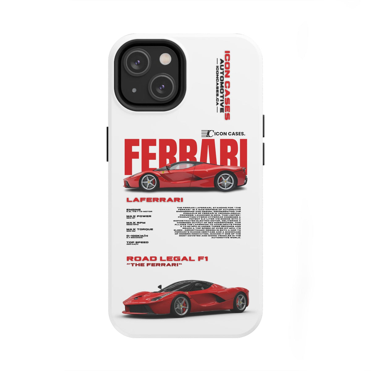 Ferrari LaFerrari White Premium Tough Shining Phone Case (Double Layer) Available For All iPhone Models