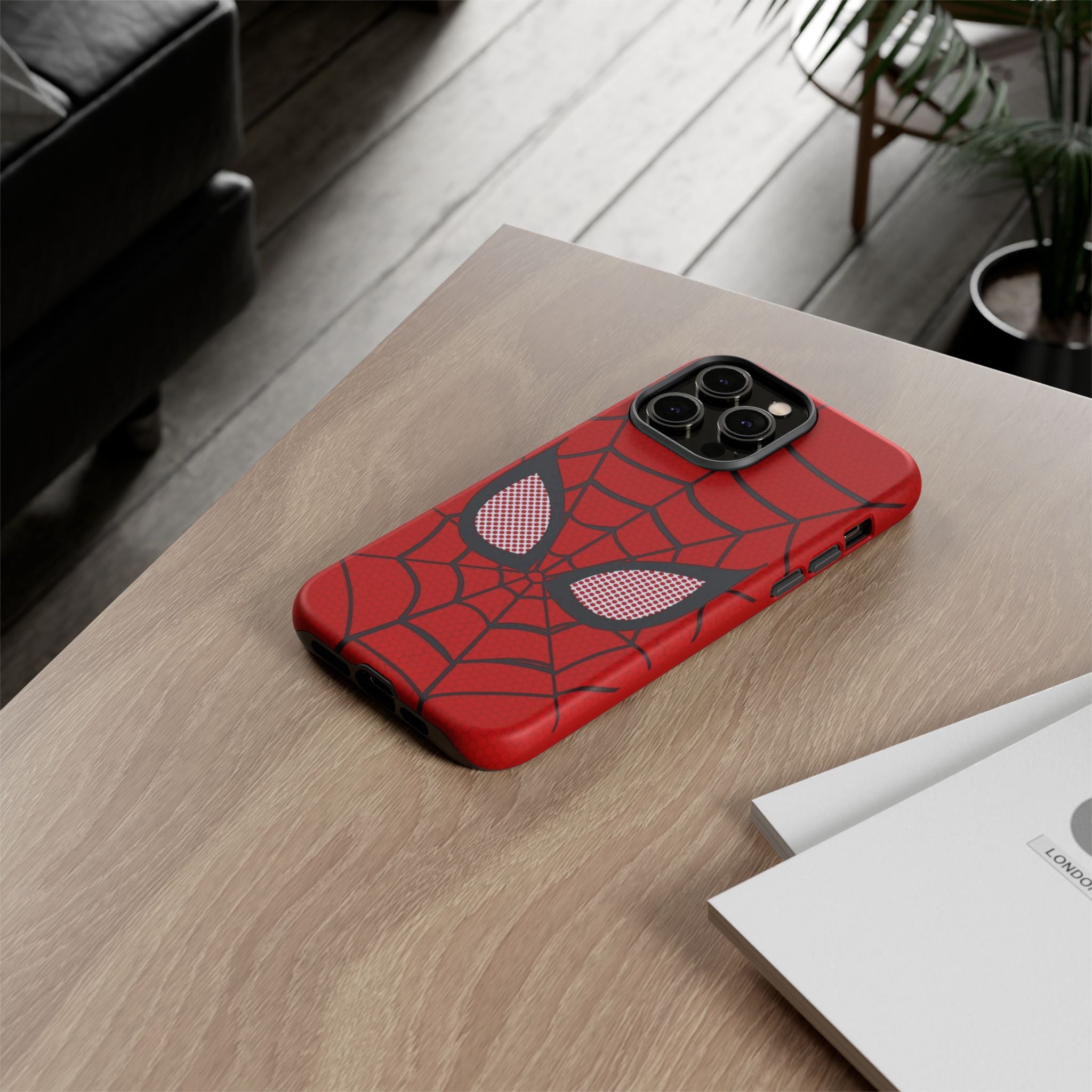 Scarlet Grid Mask Premium Tough Shining Phone Case (Double Layer) Available For All iPhone Models