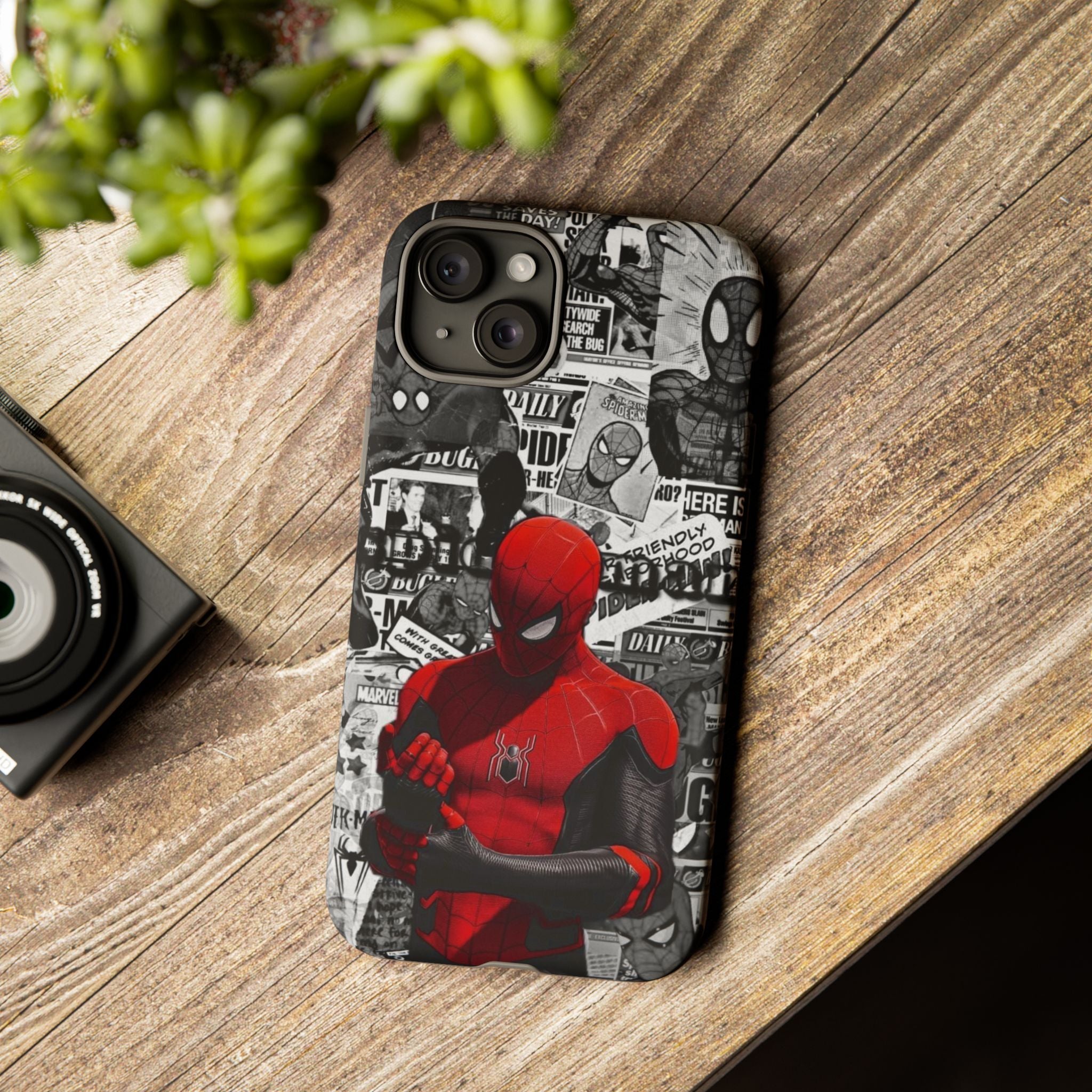 Red Mask Collage Premium Tough Shining Phone Case (Double Layer) Available For All iPhone Models