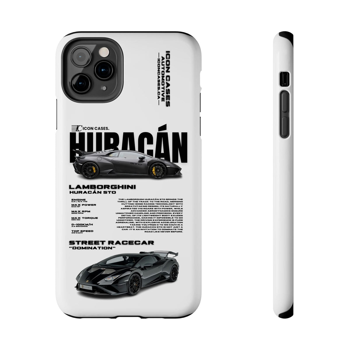 Lamborghini Huracan STO White Premium Tough Shining Phone Case (Double Layer) Available For All iPhone Models