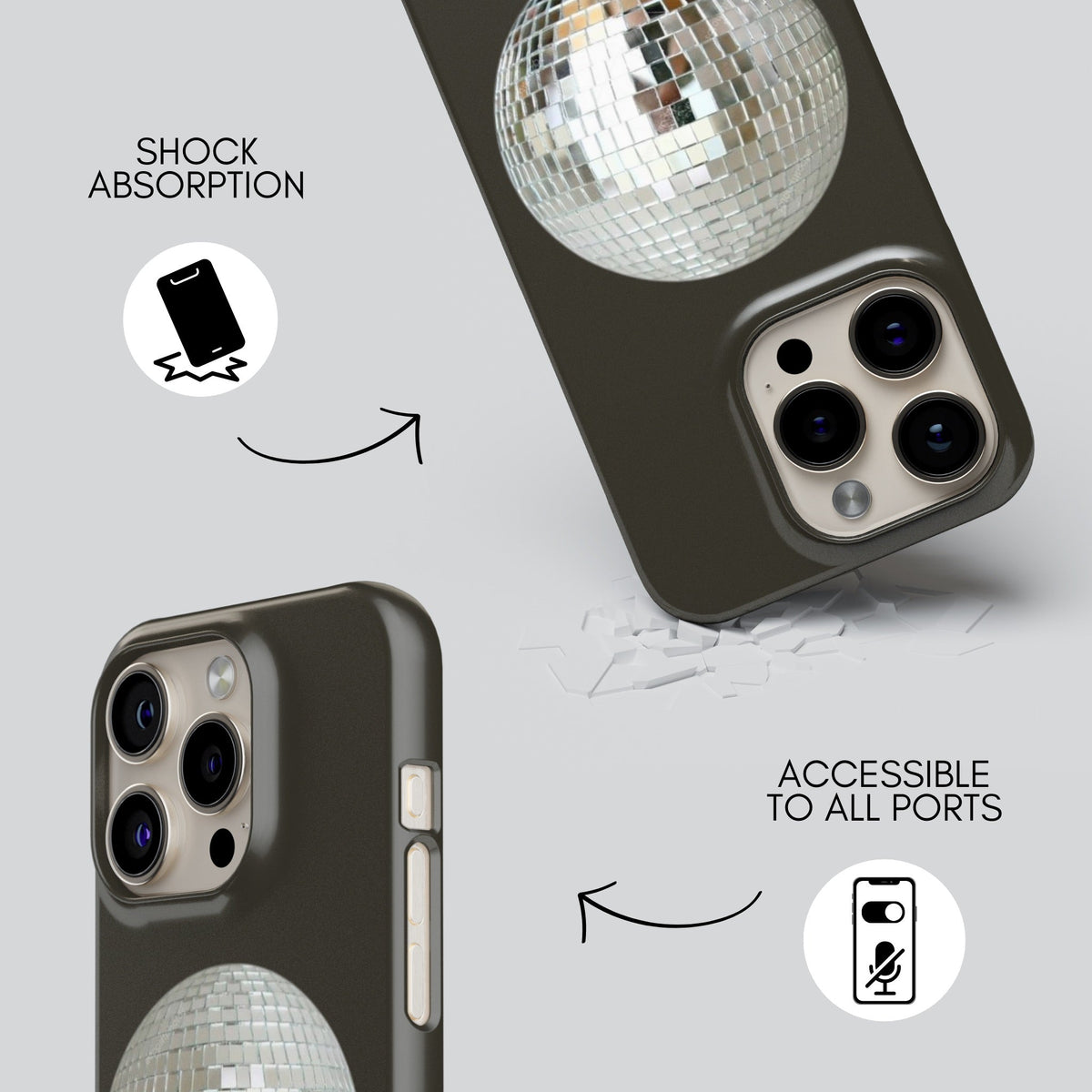 Paris Premium Tough Shining Phone Case (Double Layer) Available For All iPhone Models