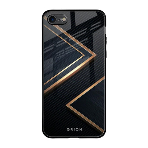 Sleek Golden & Navy Glossy Case for iPhone 8
