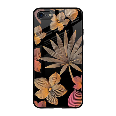 Lines Pattern Flowers Glossy Case for iPhone 8