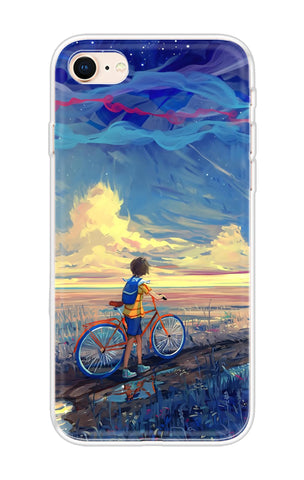 Riding Bicycle to Dreamland Soft Cover for iPhone 8