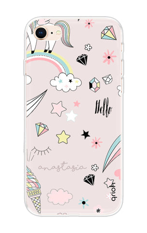 Unicorn Doodle Soft Cover For iPhone 8