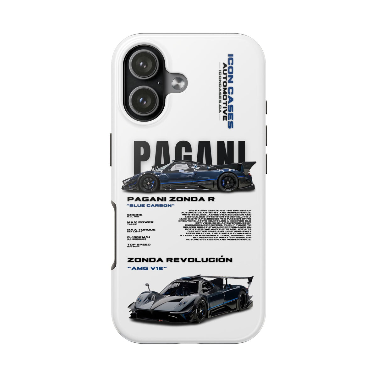 Pagani Zonda R White Premium Tough Shining Phone Case (Double Layer) Available For All iPhone Models