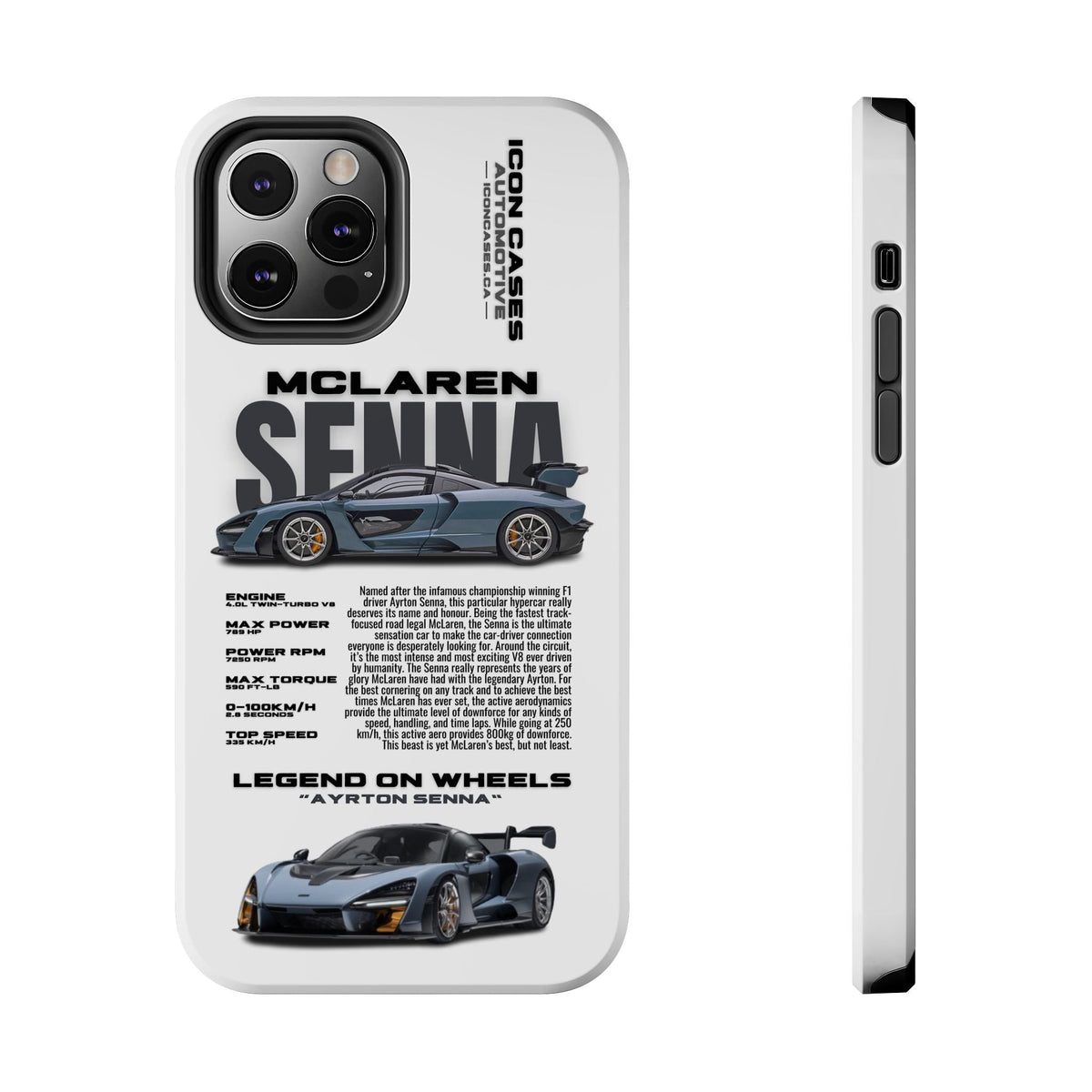 McLaren Senna White Premium Tough Shining Phone Case (Double Layer) Available For All iPhone Models