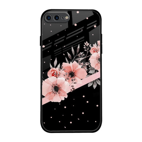 Floral Black Band Glossy Case For iPhone 8 Plus