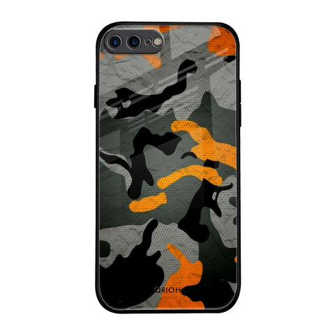 Camouflage Orange Glossy Case For iPhone 8 Plus
