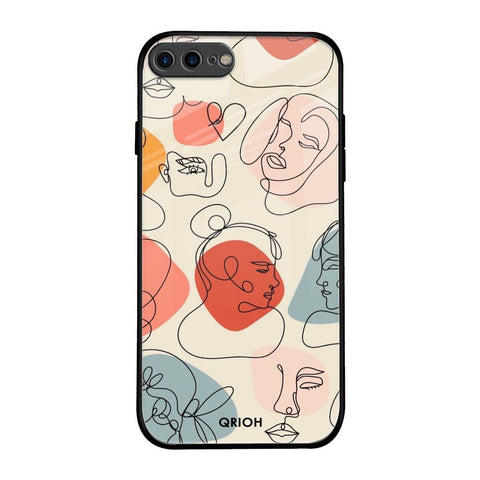 Abstract Faces Glossy Case for iPhone 8 Plus