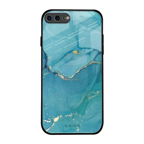 Blue Golden Glitter Glossy Case for iPhone 8 Plus