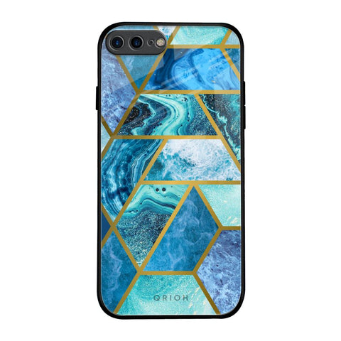 Turquoise Geometrical Marble Glossy Case for iPhone 8 Plus