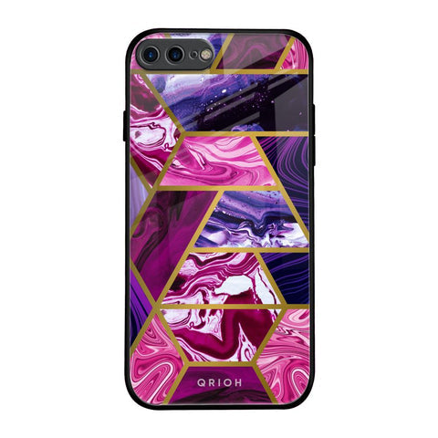 Electroplated Geometric Marble Glossy Case for iPhone 8 Plus