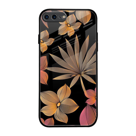 Lines Pattern Flowers Glossy Case for iPhone 8 Plus