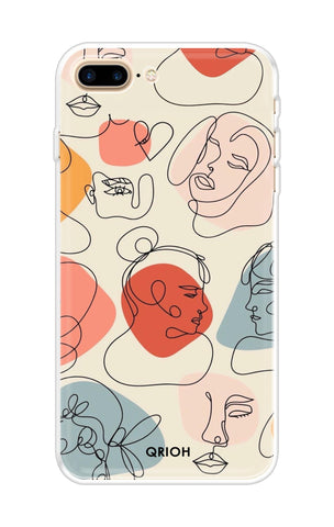 Abstract Faces Soft Cover for iPhone 8 Plus