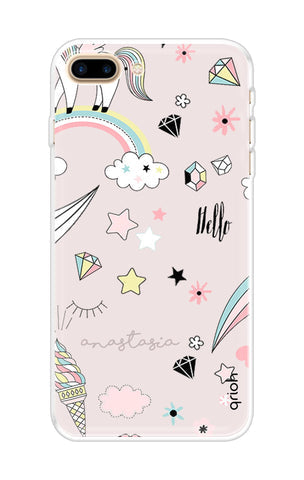Unicorn Doodle Soft Cover For iPhone 8 Plus