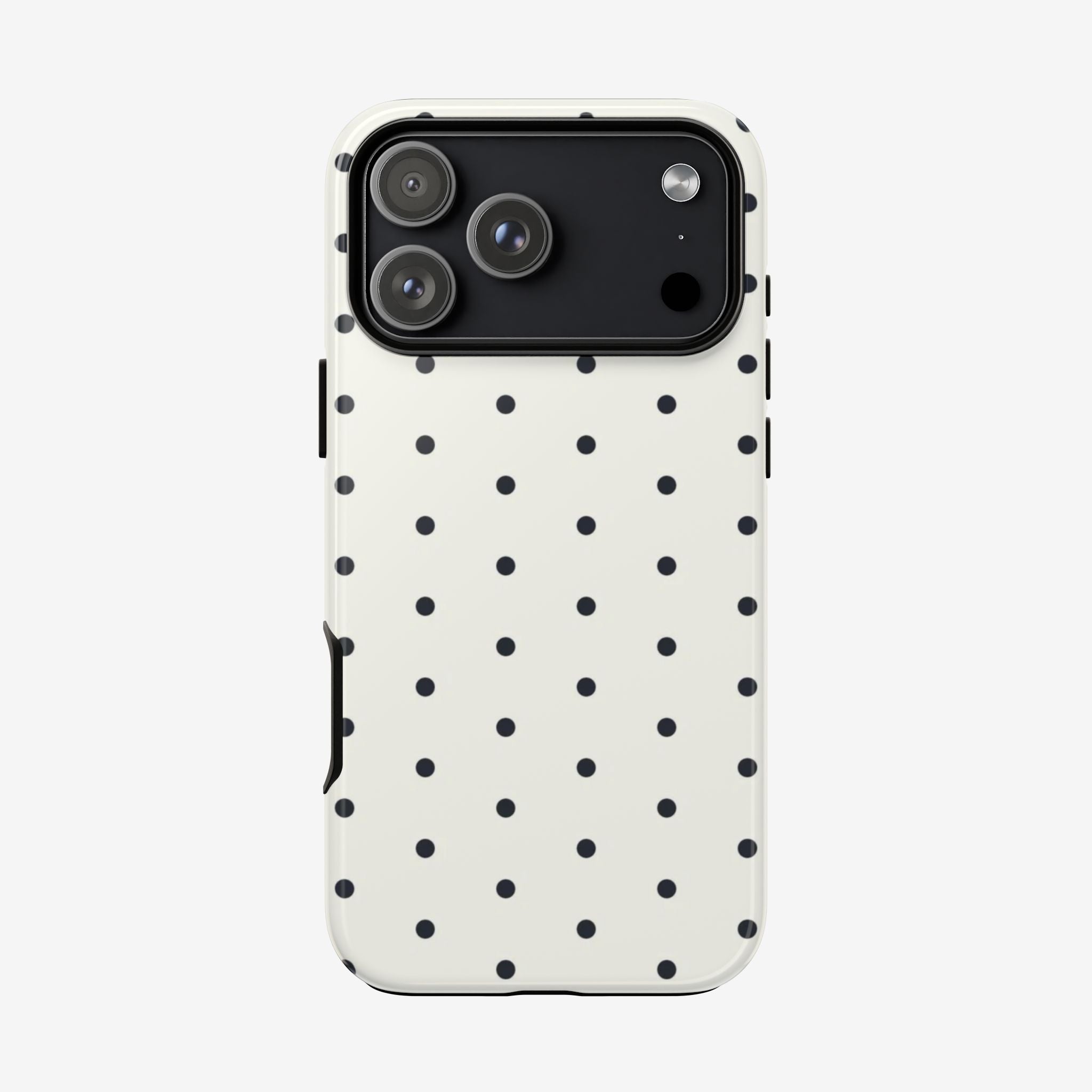 White Polka Dots Tough Case  Available For All iPhone Models
