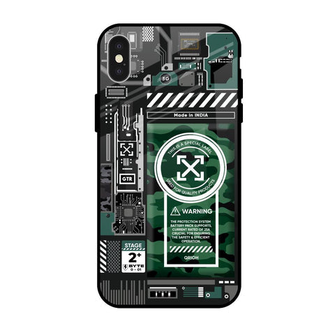 Green Camo Circuit Glossy Case for iPhone X