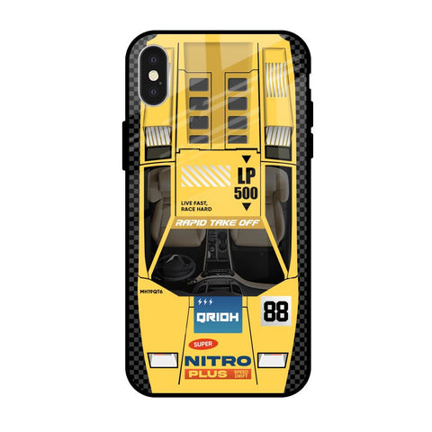 Yellow Racing Car Glossy Case for iPhone X