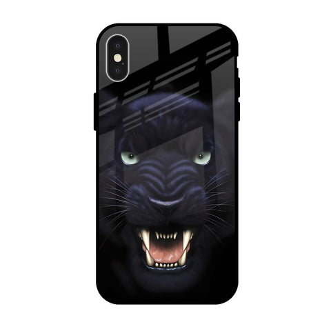 Angry Black Leopard Glossy Case for iPhone X