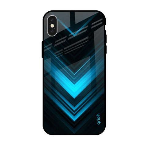 Vertical Blue Arrow Glossy Case For iPhone X