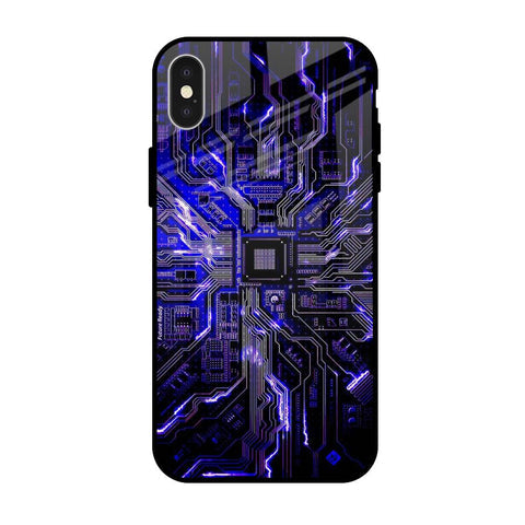 Techno Color Pattern Glossy Case For iPhone X