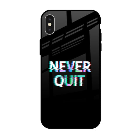 Never Quit Glossy Case For iPhone X