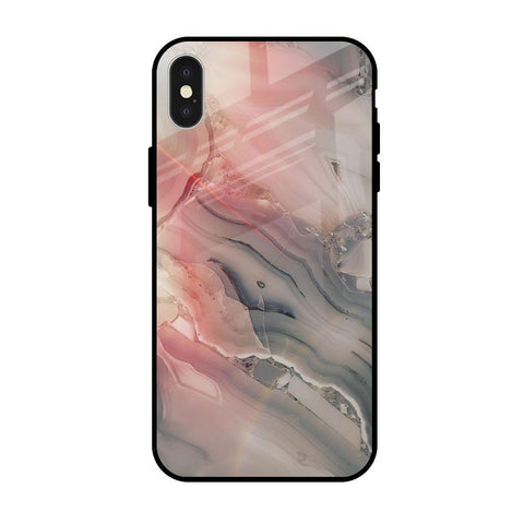 Pink And Grey Marble Glossy Case For iPhone X