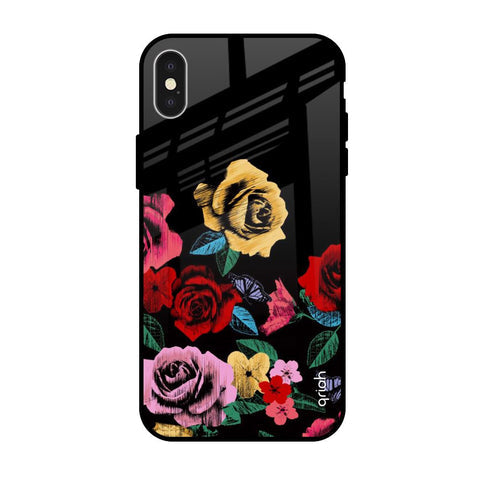 Floral Decorative Glossy Case For iPhone X