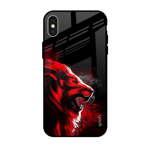Red Angry Lion Glossy Case for Apple iPhone X