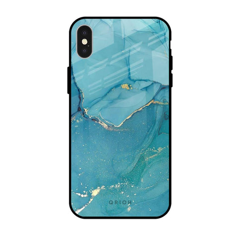 Blue Golden Glitter Glossy Case for iPhone X