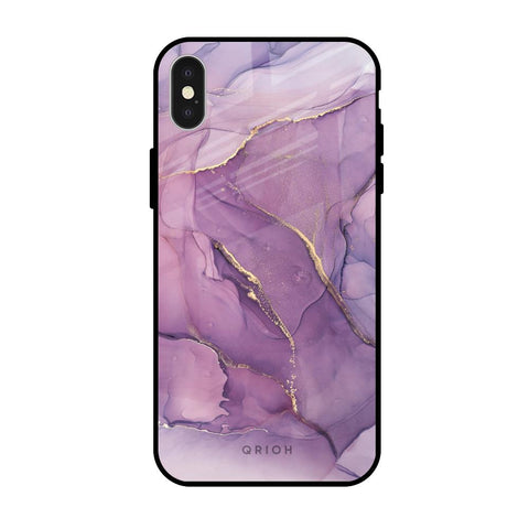 Purple Gold Marble Glossy Case for iPhone X