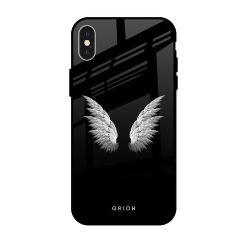 White Angel Wings Glossy Case for iPhone X