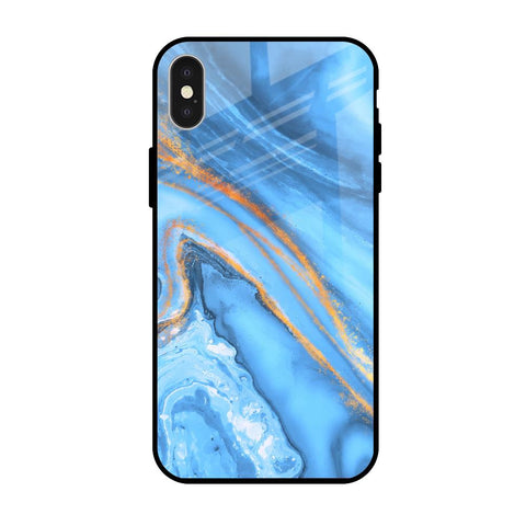Vibrant Blue Marble Glossy Case for iPhone X