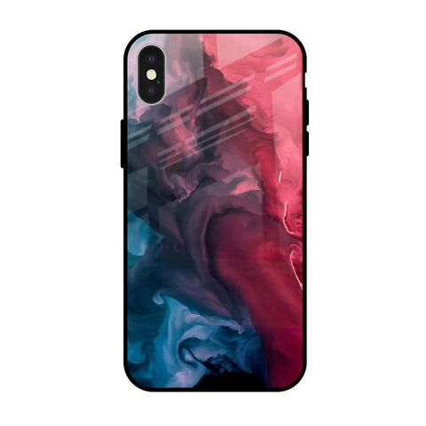 Blue & Red Smoke Glossy Case for iPhone X