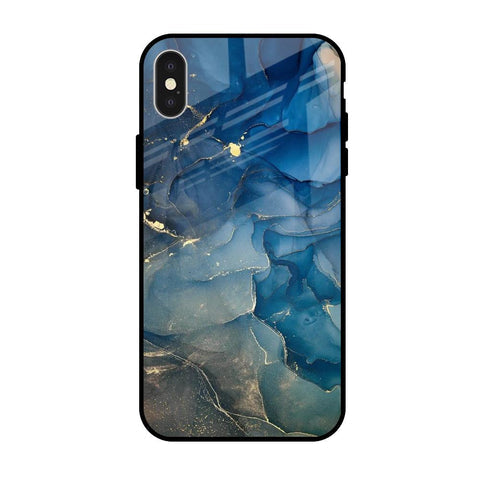 Blue Cool Marble Glossy Case for iPhone X