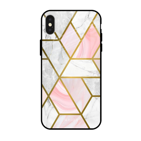 Geometrical Marble Glossy Case for iPhone X
